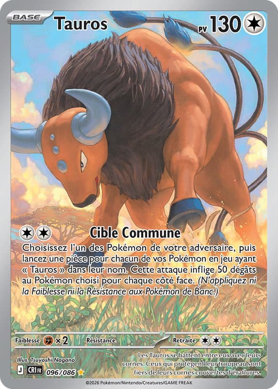 Carte Pokémon Tauros #096 — Chaos Ascendant