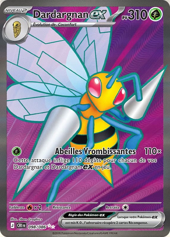 Carte Pokémon Dardargman-ex #098 — Chaos Ascendant
