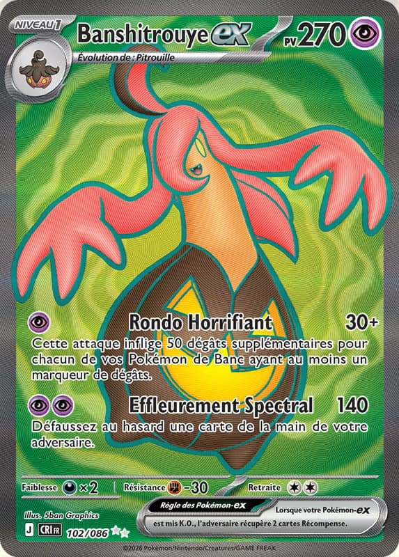 Carte Pokémon Banshitrouye-ex #102 — Chaos Ascendant