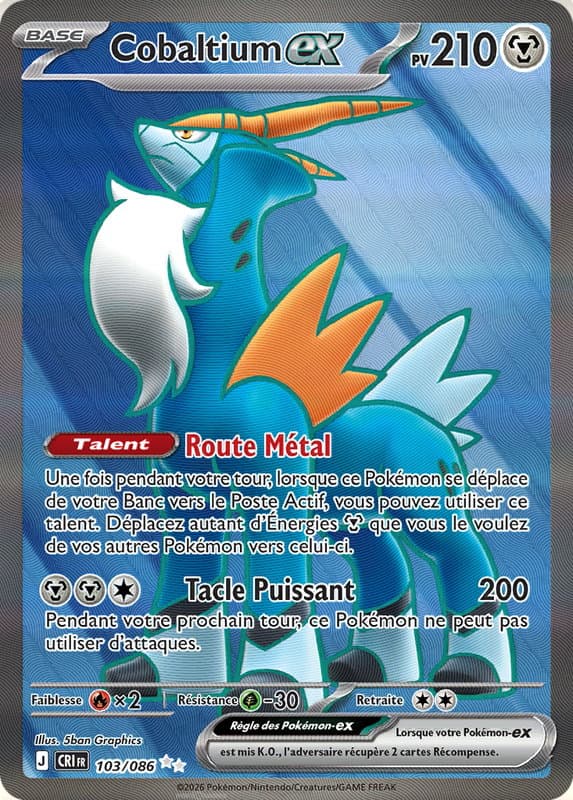 Carte Pokémon Cobaltium-ex #103 — Chaos Ascendant