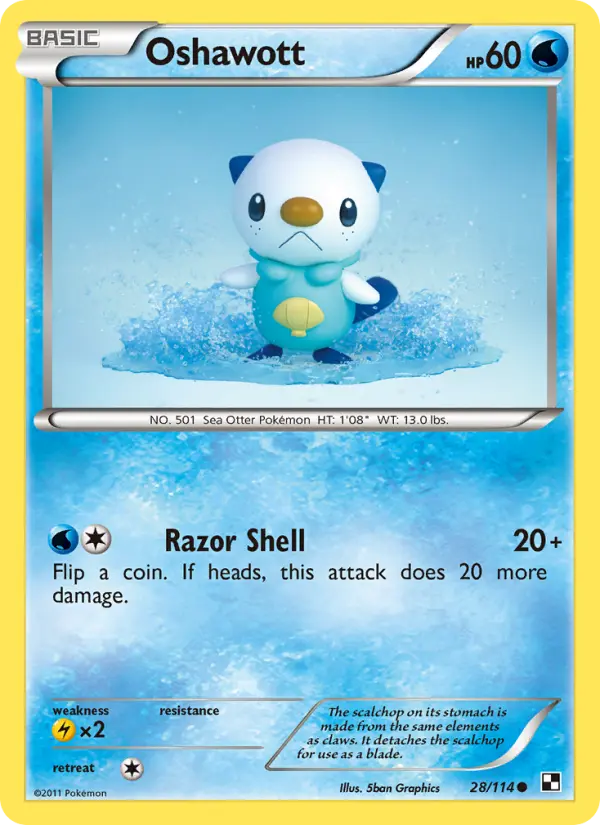 Oshawott #28 — Black & White