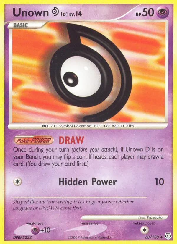Unown D #68 — Diamond & Pearl