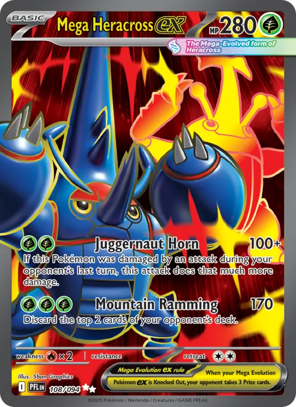 Mega Heracross ex #108 — Phantasmal Flames