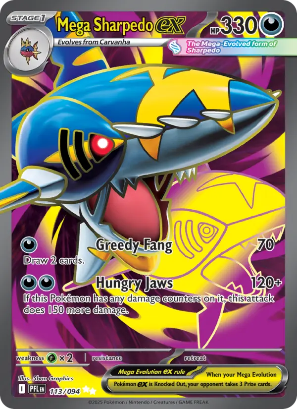 Mega Sharpedo ex #113 — Phantasmal Flames