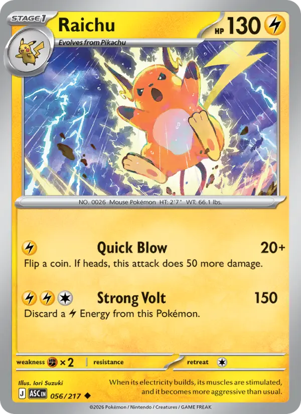 Raichu #056 — Ascended Heroes