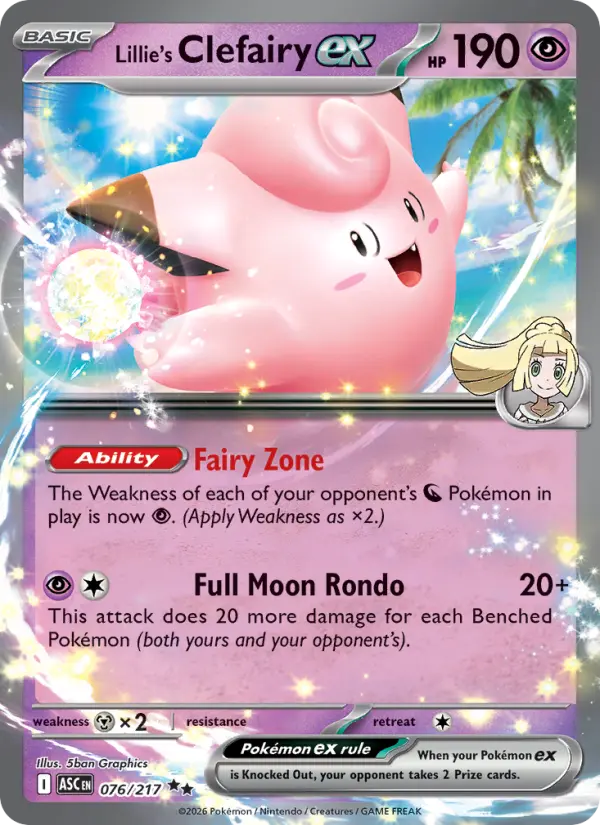Lillie's Clefairy ex #076 — Ascended Heroes