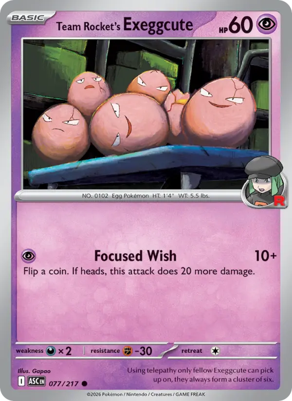 Team Rocket's Exeggcute #077 — Ascended Heroes