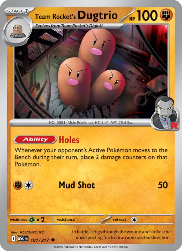 Team Rocket's Dugtrio #101 — Ascended Heroes
