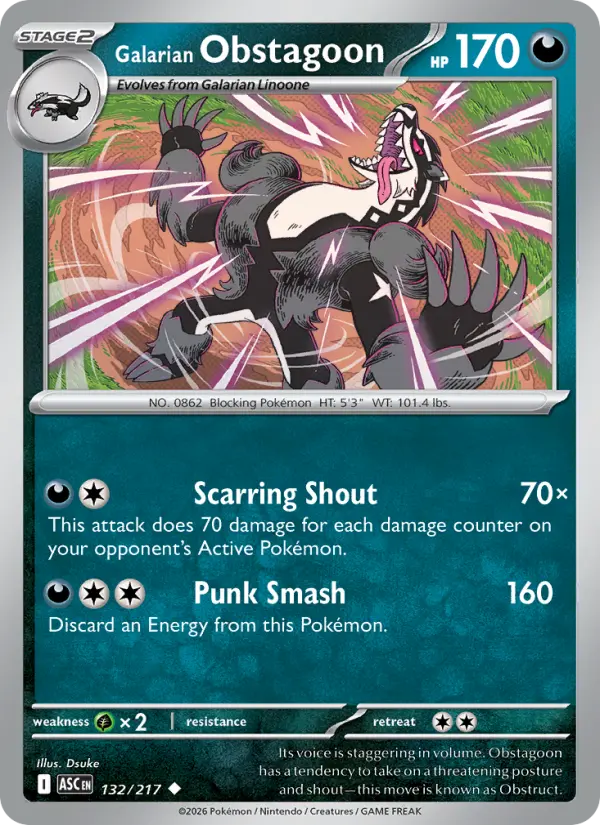 Galarian Obstagoon #132 — Ascended Heroes