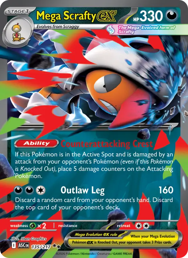 Mega Scrafty ex #135 — Ascended Heroes