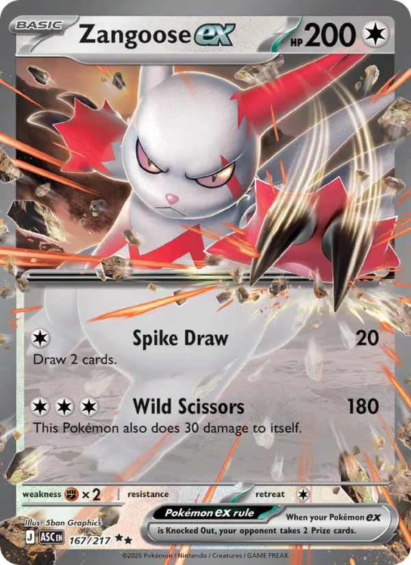 Zangoose ex #167 — Ascended Heroes