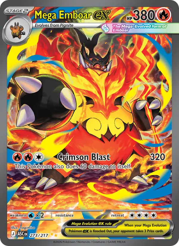 Mega Emboar ex #273 — Ascended Heroes