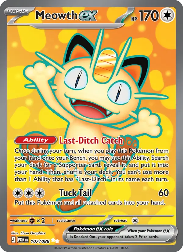 Meowth ex #107 — Perfect Order