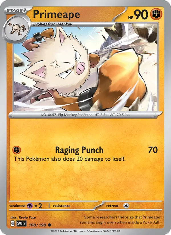 Primeape #108 — Scarlet & Violet