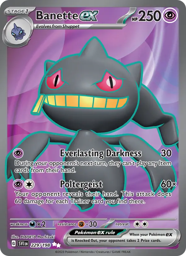Banette ex #229 — Scarlet & Violet