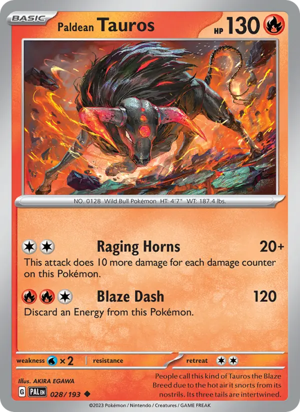 Paldean Tauros #028 — Paldea Evolved
