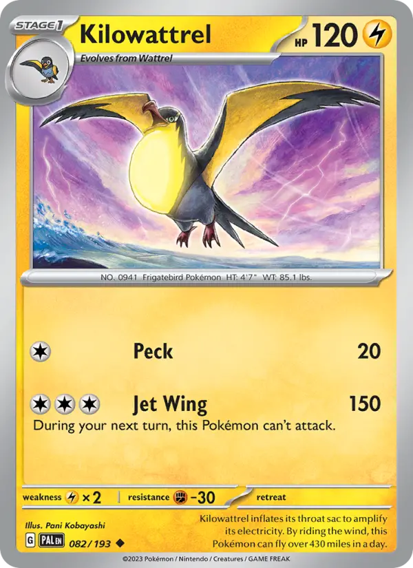 Kilowattrel #082 — Paldea Evolved