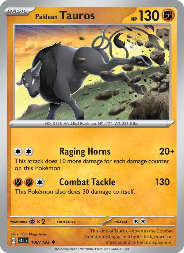 Paldean Tauros #108 — Paldea Evolved