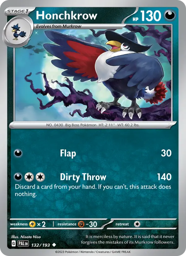 Honchkrow #132 — Paldea Evolved