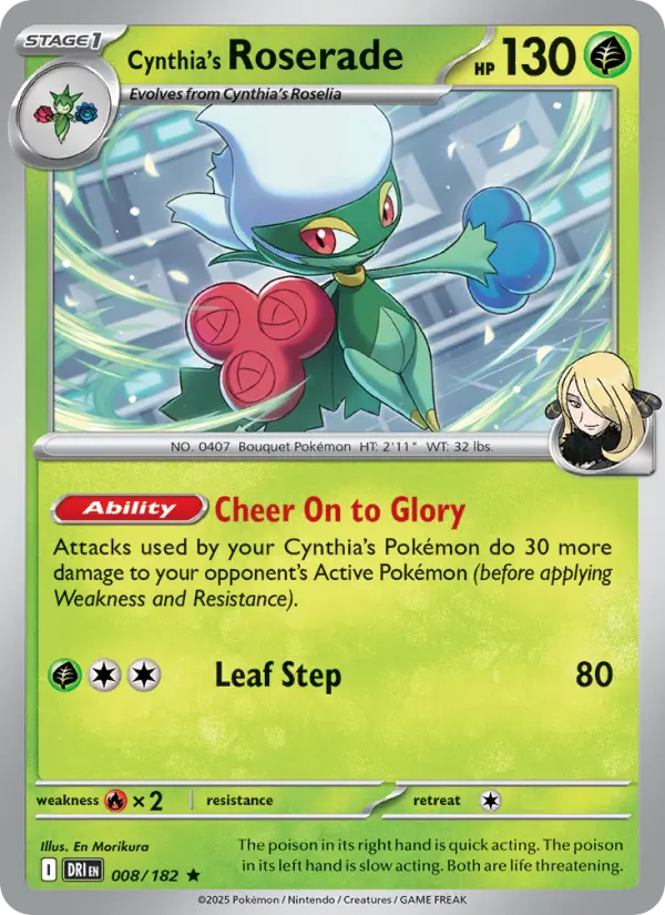 Cynthia's Roserade #008 — Destined Rivals