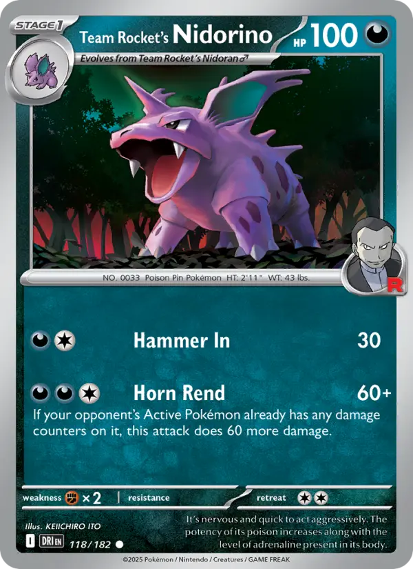 Team Rocket's Nidorino #118 — Destined Rivals