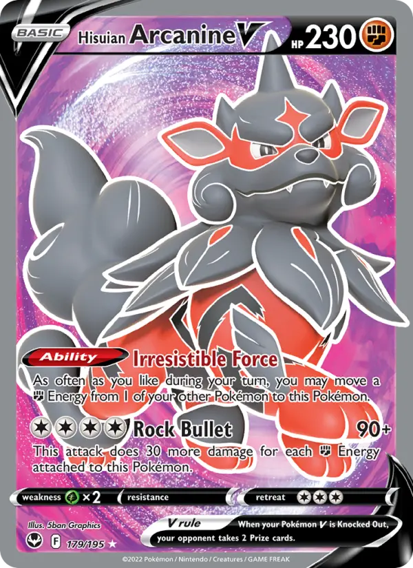 Hisuian Arcanine V #179 — Silver Tempest
