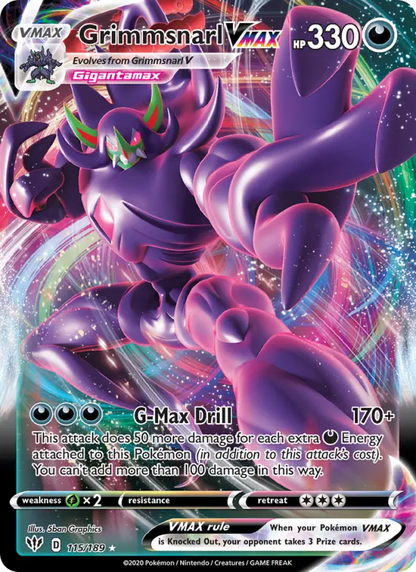 Grimmsnarl VMAX #115 — Darkness Ablaze