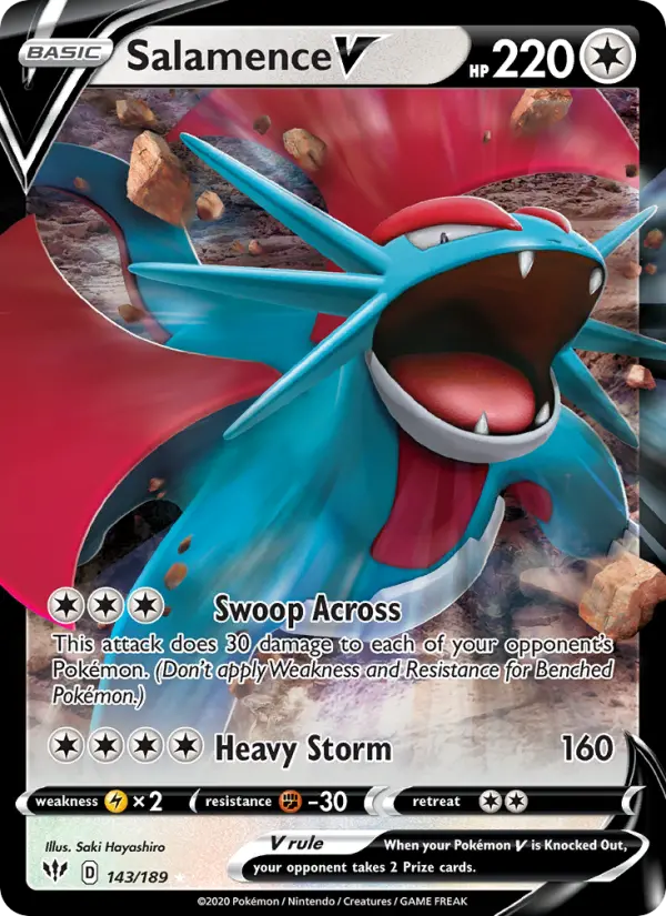 Salamence V #143 — Darkness Ablaze