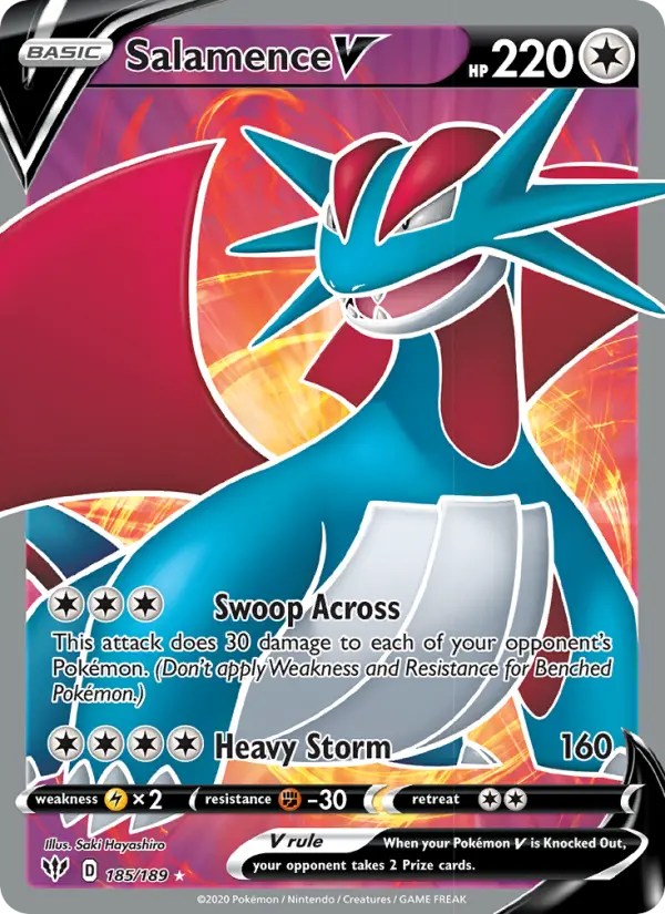 Salamence V #185 — Darkness Ablaze
