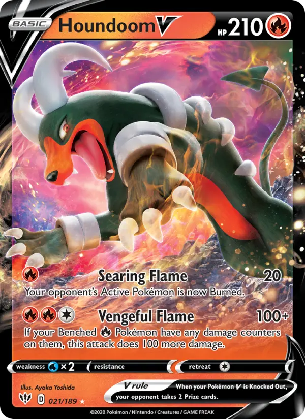 Houndoom V #21 — Darkness Ablaze