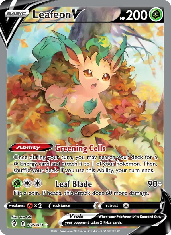 Leafeon V #167 — Evolving Skies