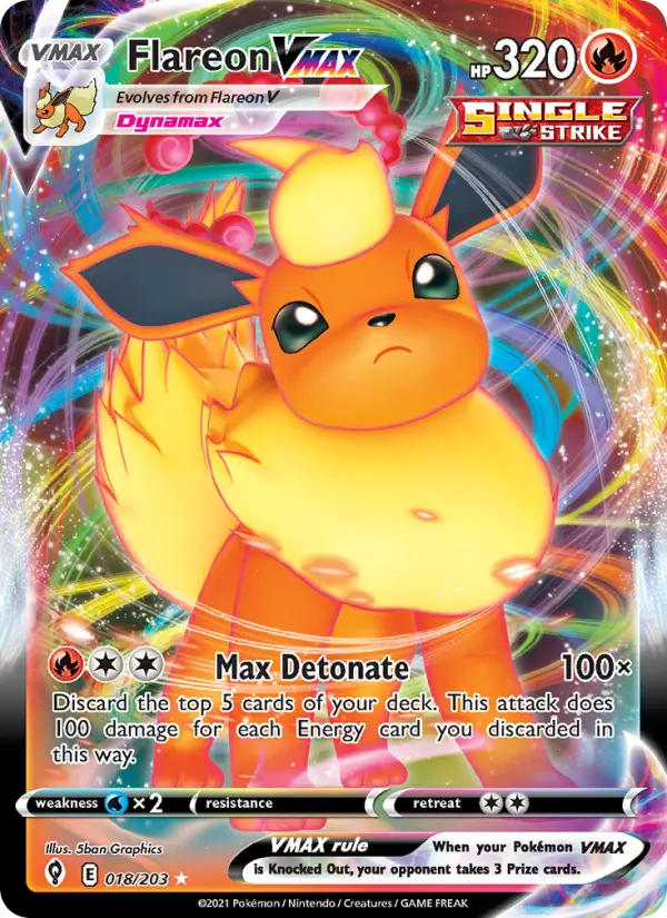Flareon VMAX #18 — Evolving Skies