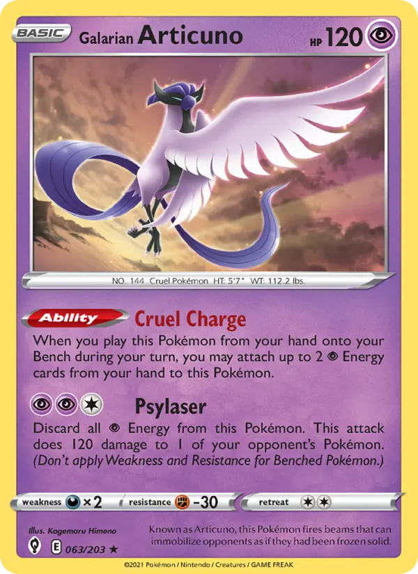 Galarian Articuno #63 — Evolving Skies