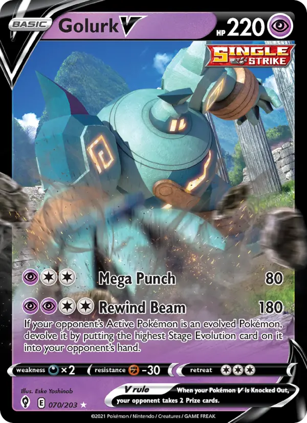 Golurk V #70 — Evolving Skies