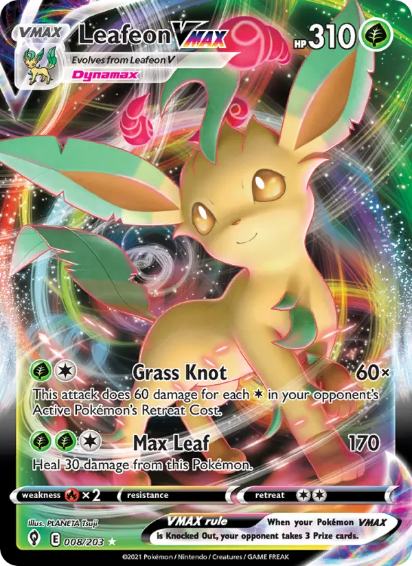 Leafeon VMAX #8 — Evolving Skies