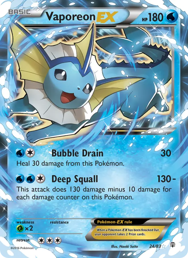 Vaporeon EX #24 — Generations