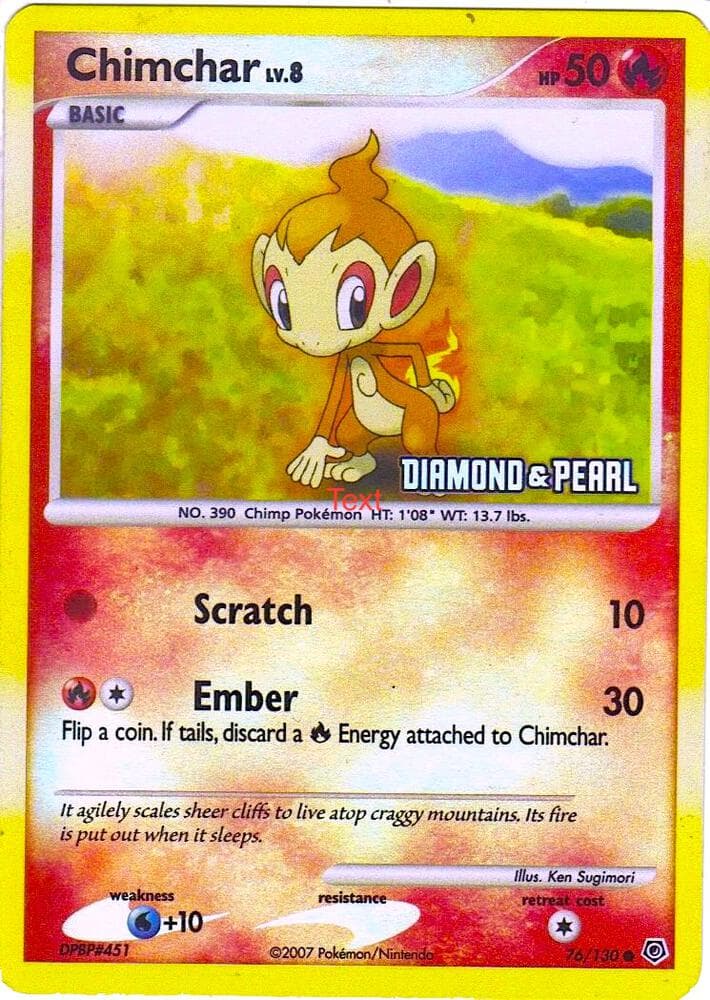 Chimchar #076 — Burger King Promos