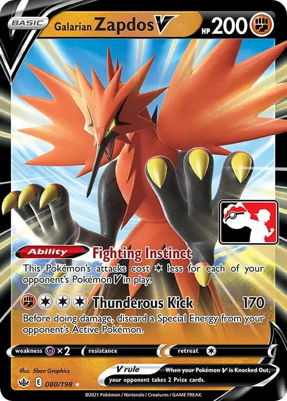 Galarian Zapdos V #080 — Play! Pokémon Prize Pack Series