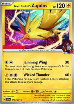 Team Rocket's Zapdos #070 GameStop — Destined Rivals