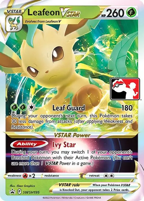 Leafeon VSTAR #SWSH195 — Play! Pokémon Prize Pack Series