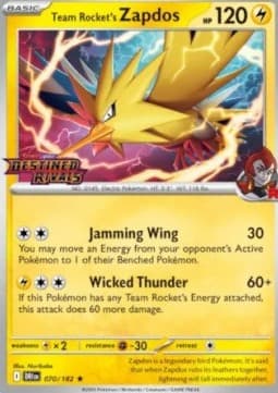 Team Rocket's Zapdos #070 Stamp — Destined Rivals