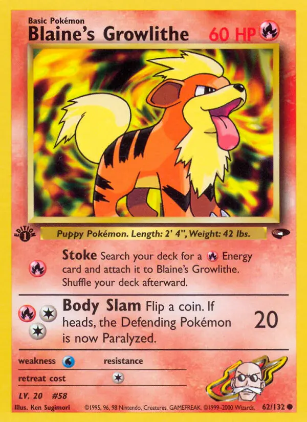Blaine's Growlithe #62 — Gym Challenge
