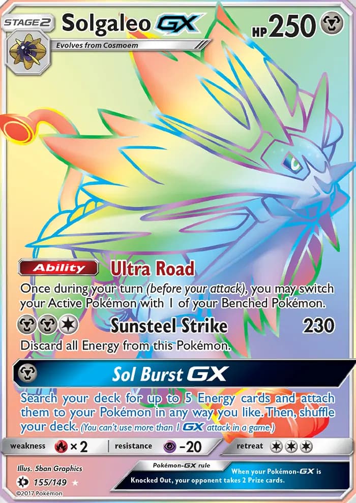 Solgaleo GX #155 — Sun & Moon