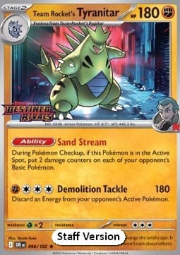 Team Rocket's Tyranitar #096 Staff — Destined Rivals