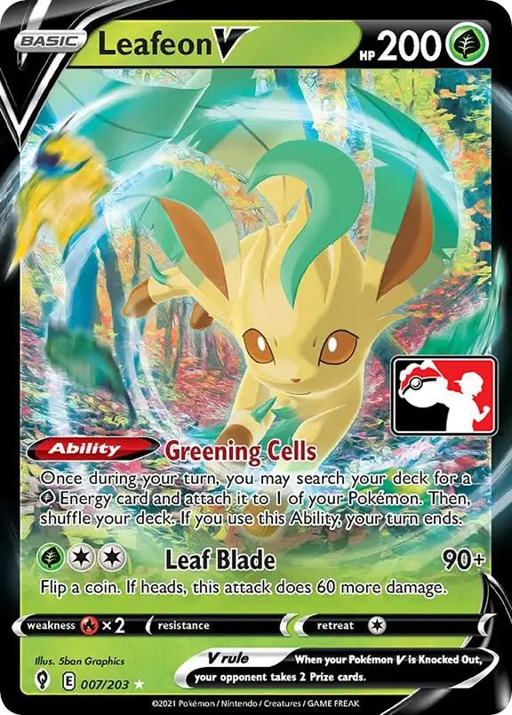 Leafeon V #007 — Play! Pokémon Prize Pack Series