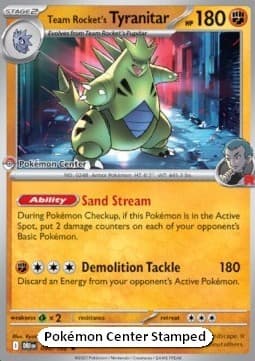 Team Rocket's Tyranitar #096 Pokémon Center — Destined Rivals