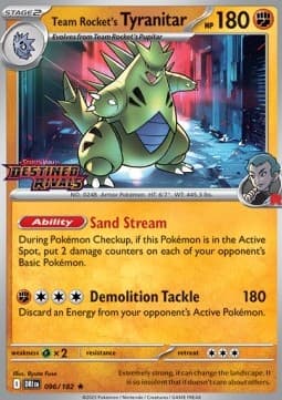 Team Rocket's Tyranitar #096 Stamp — Destined Rivals
