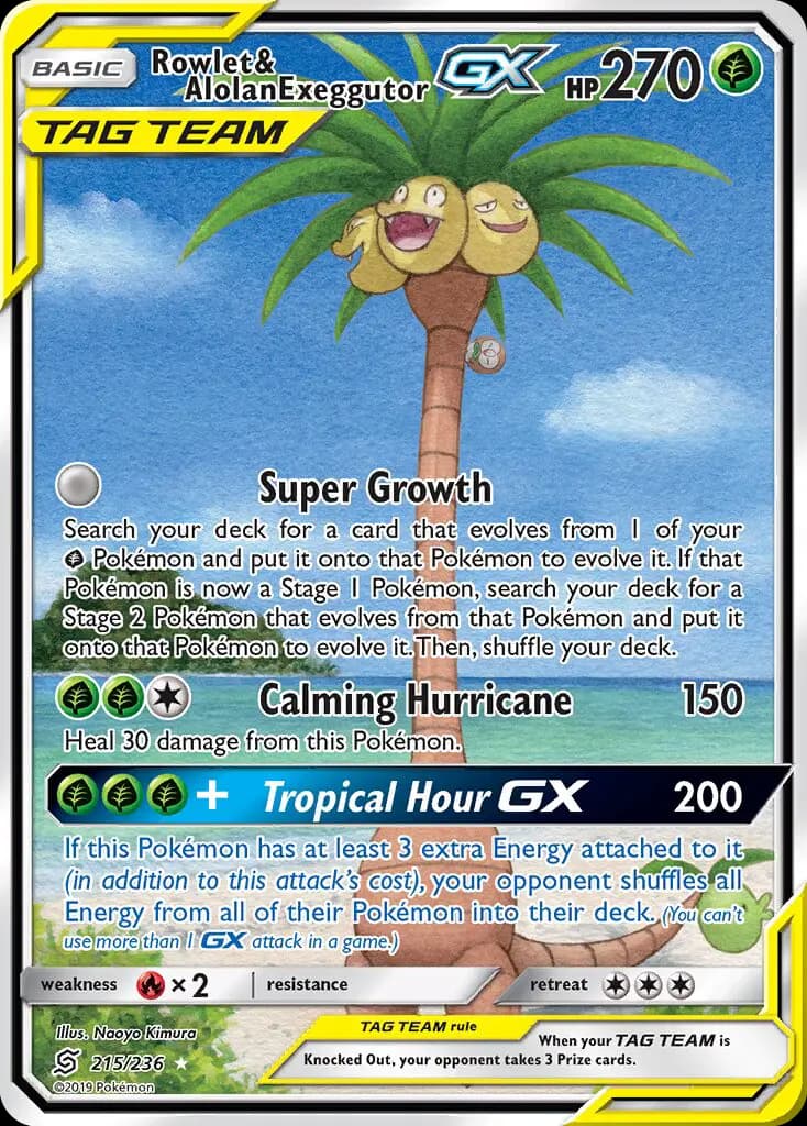 Rowlet & Alolan Exeggutor GX #215 — Unified Minds