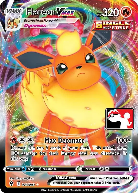 Flareon VMAX #018 — Play! Pokémon Prize Pack Series