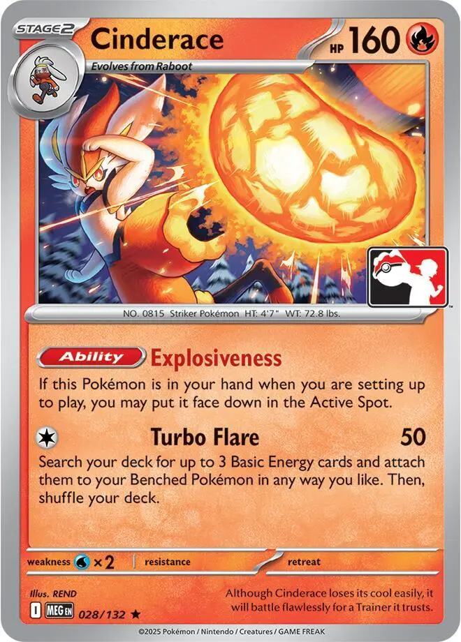 Cinderace #028 — Play! Pokémon Prize Pack Series
